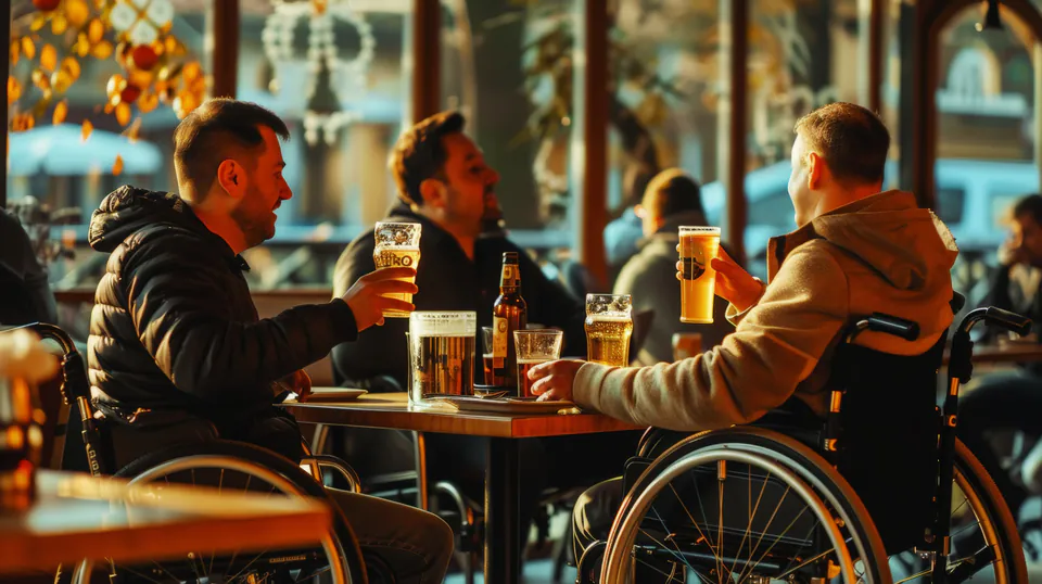 Accessible restaurant interior with wide aisles and barrier-free seating