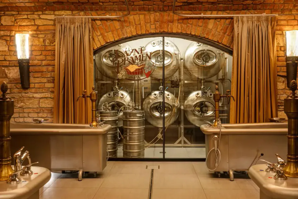 Lázně Pramen - Beer Bath & Wine Bath — historic view