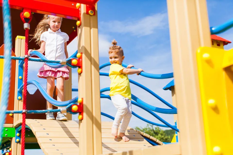The Main Playground in City Park with its distinctive play structures