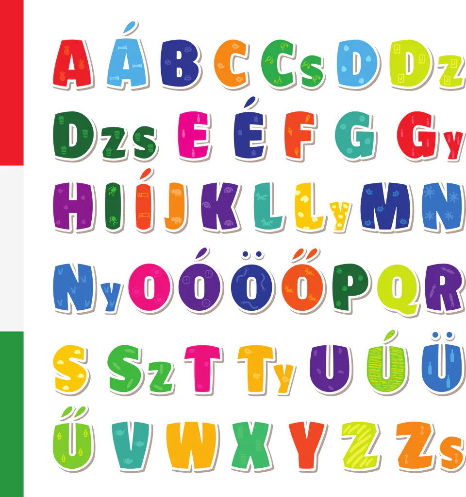 Hungarian alphabet and pronunciation guide displayed in language learning setting