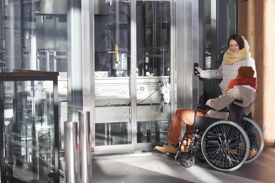 Modern Budapest M4 metro station with elevator and accessibility features