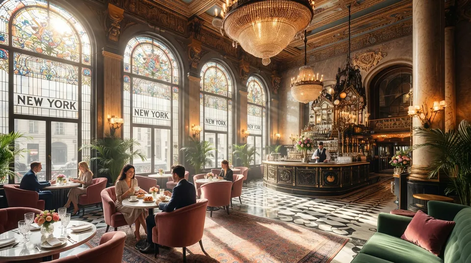 New York Café — The Setting & Occasion