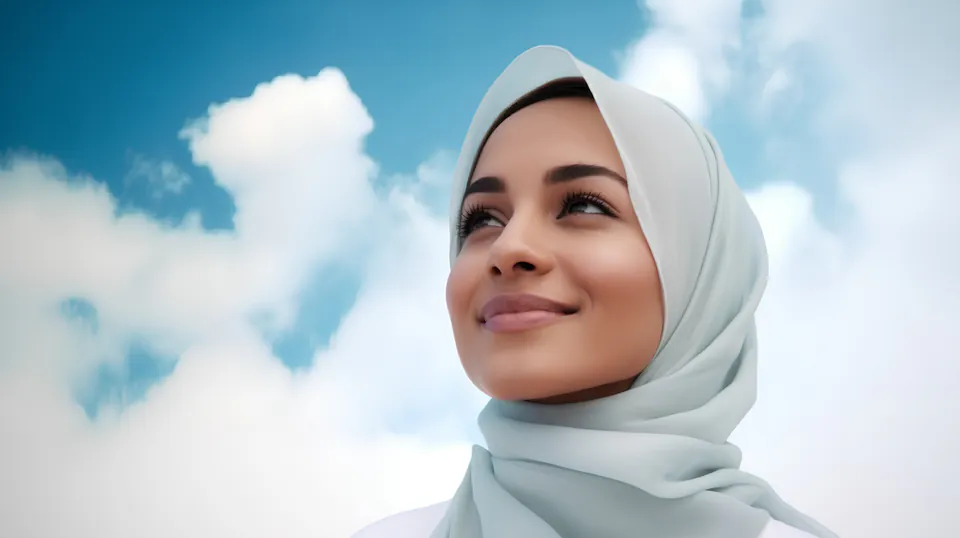 Muslim woman in hijab exploring Budapest historic district