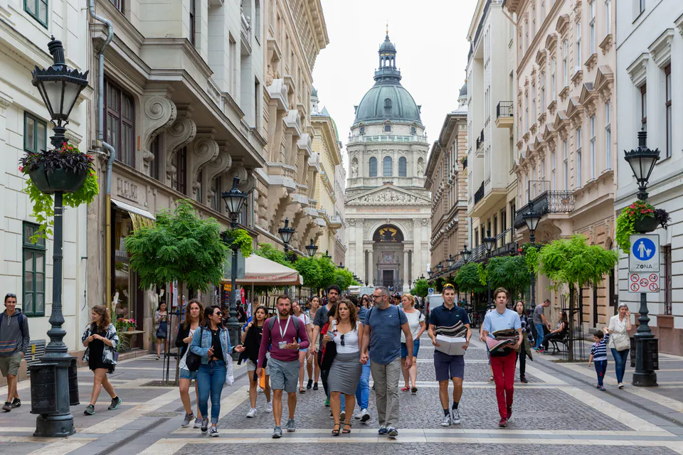 Summer crowds enjoying Budapest's outdoor spaces
